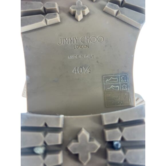 Jimmy Choo Cora Suede Tan Combat Moto Boots - Picture 15 of 16